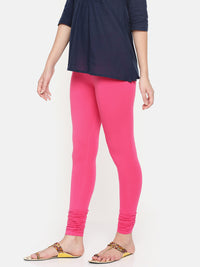 De Moza Ladies Churidar Leggings Solid Lycra Pink