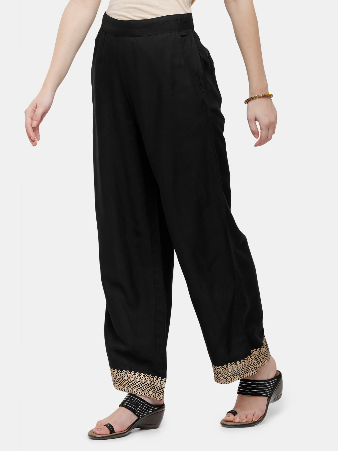 Ladies Casual Palazzo Pant Mid Waist Loose Fit Trousers Holiday Lounge  Plain Loungewear | Fruugo IE