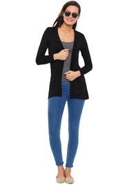 De Moza Ladies Long Length Shrug Black