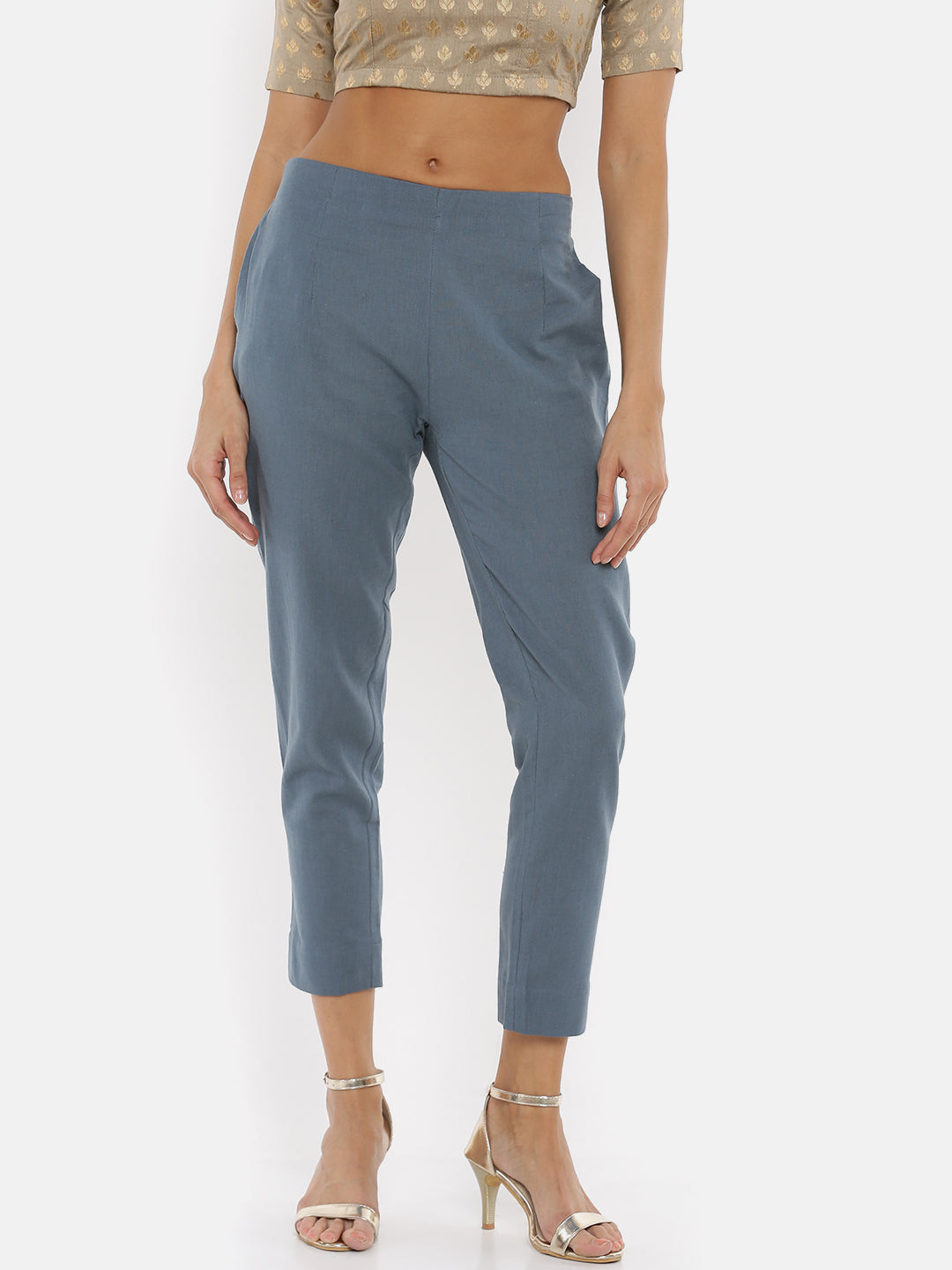 De Moza Women's Cigarette Pant Dark Grey