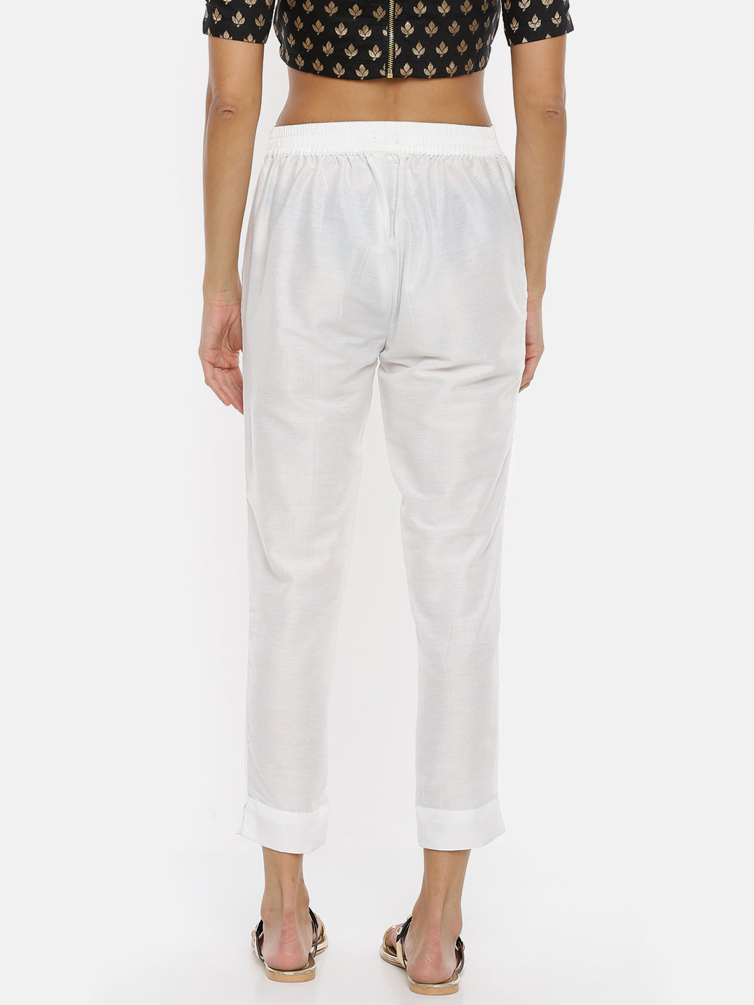 De Moza Women's Cigarette Pant OffWhite