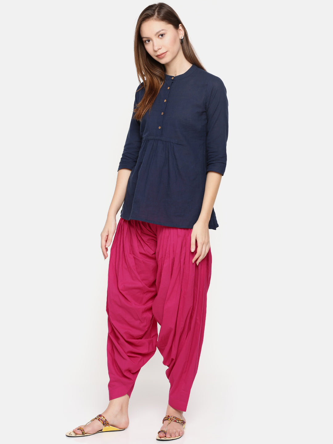 Buy CO COLORS Women Blue Solid Viscose Patiala Pant - Free Size Online at  Best Prices in India - JioMart.