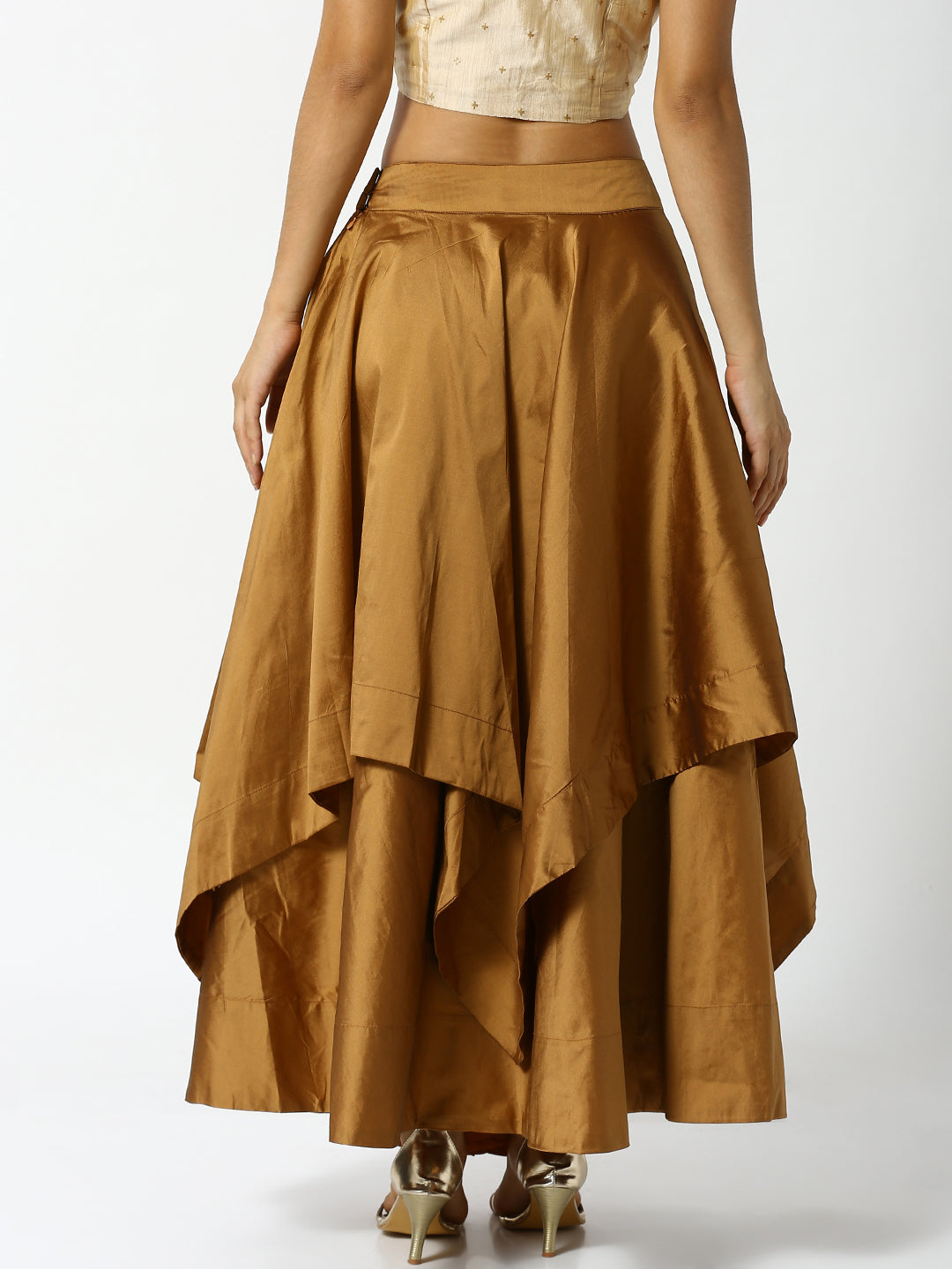 De Moza Ladies Gold Beige Skirt - De Moza (1858548138047)