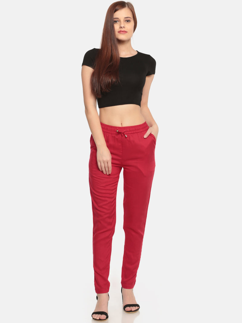 De Moza Ladies Straight Pant Fuchsia