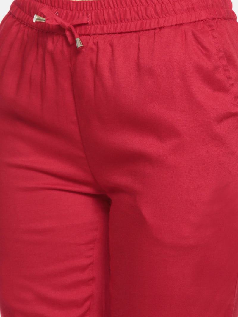 De Moza Ladies Straight Pant Fuchsia