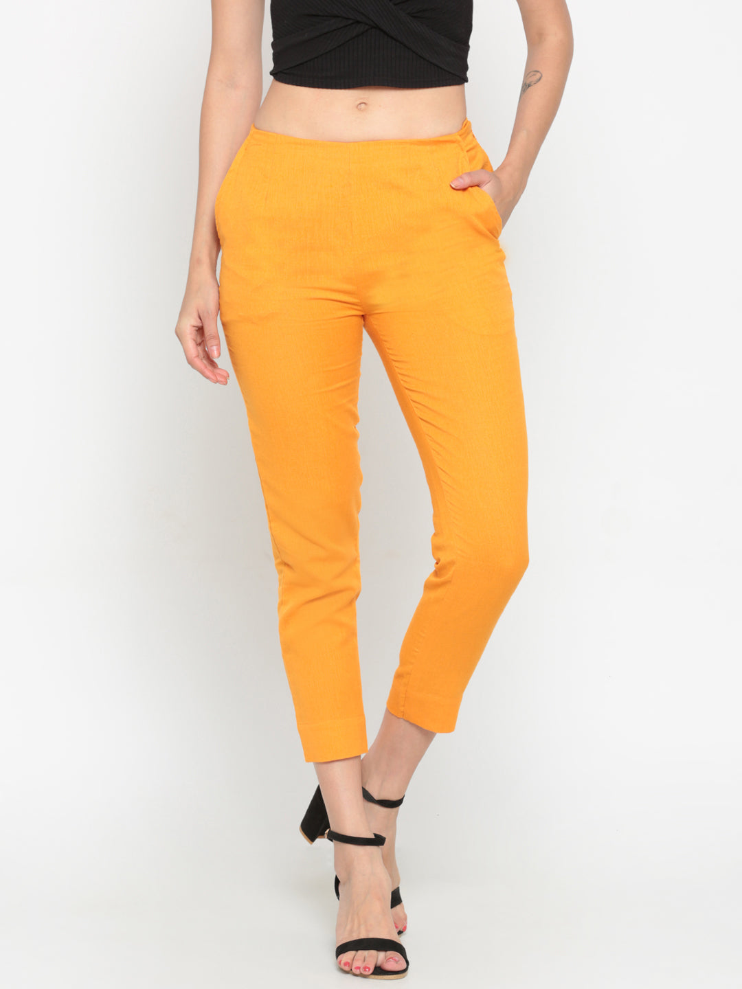 Buy YOLKI Orange Palazzo Pant for womens Ethinic flared Bottom Size XL at  Amazonin